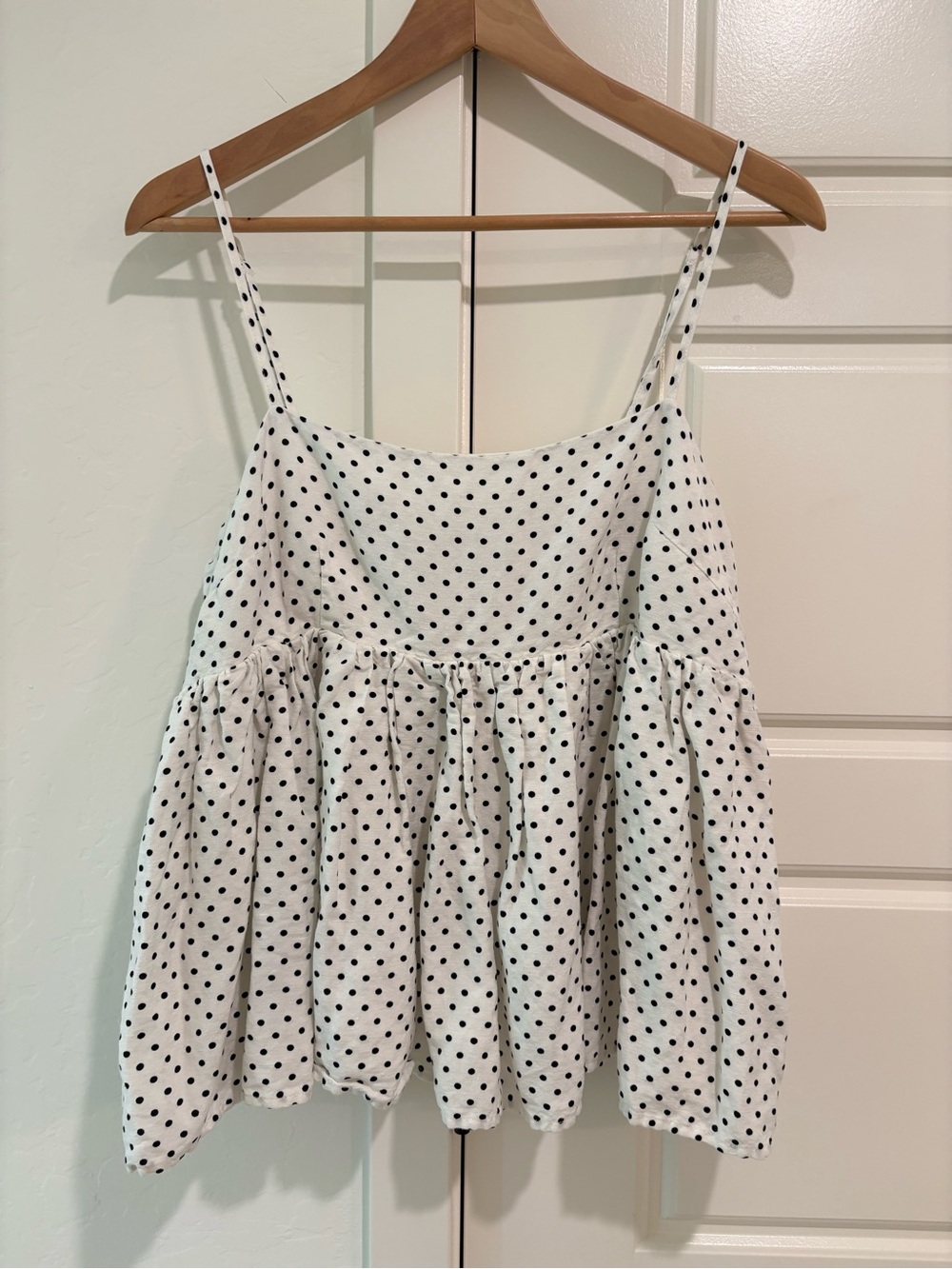Kate Spade X Target Babydoll Retro Polka Dot White Spaghetti Strap Camisole